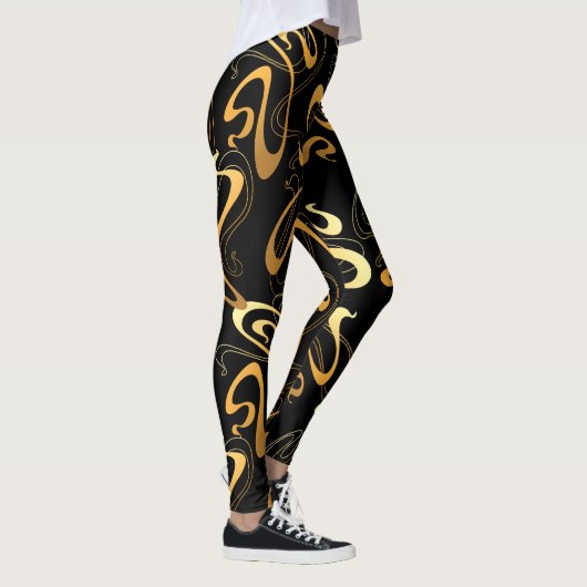 Donkere kleurrijke Abstracte Leggings (Rechts)