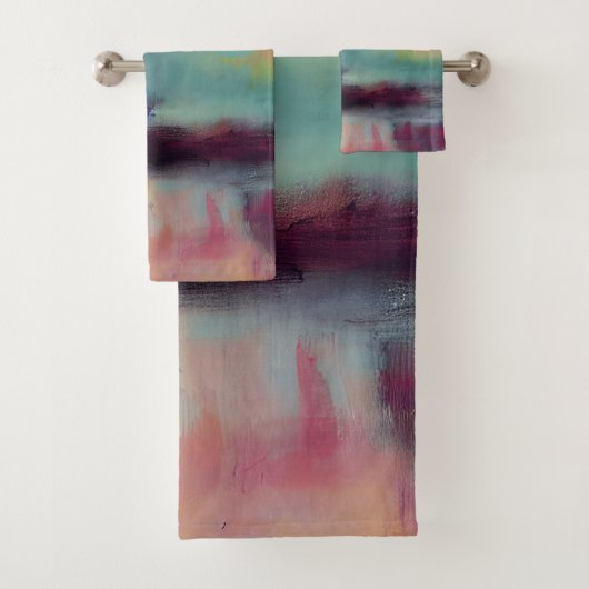 Donkere kleurrijke abstracte mix bad handdoek (Insitu)