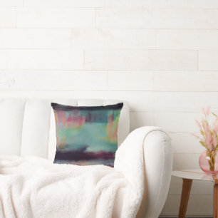 Donkere kleurrijke abstracte mix kussen