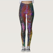 Donkere kleurrijke korrelige textuur in geschraapt leggings (Voorkant)