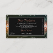 Donkere kleurrijke  mousserende diamanten monogram visitekaartje (Achterkant)