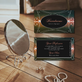 Donkere kleurrijke  mousserende diamanten voor sie visitekaartje