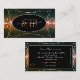 Donkere Kleurrijke Sierlijke Fonkelende Diamanten Visitekaartje