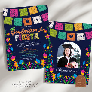 Donkere kleurrijke Talavera Mexicaanse afstudeerfe Kaart