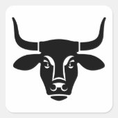 Donkere Koe hoofd Vierkante Sticker (Voorkant)