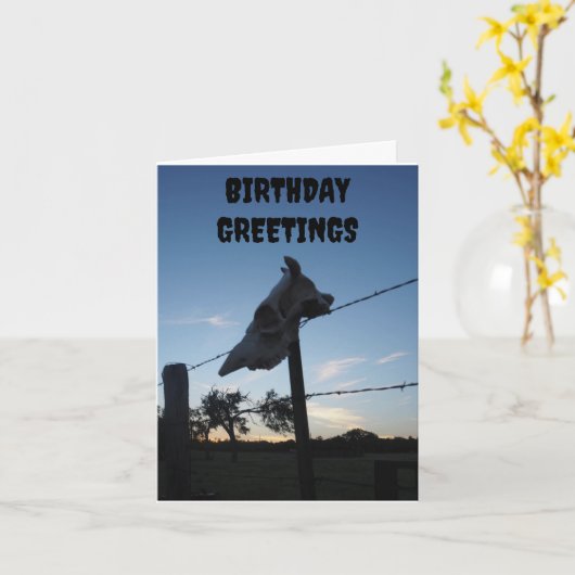 donkere koe schedel kaart (Gele Bloem)