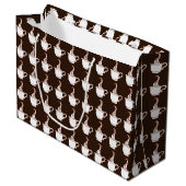 Donkere koffie geschenkzak large cadeautasje (Voorkant Gekanteld)