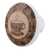 Donkere koffie keramische knop (Rechts)