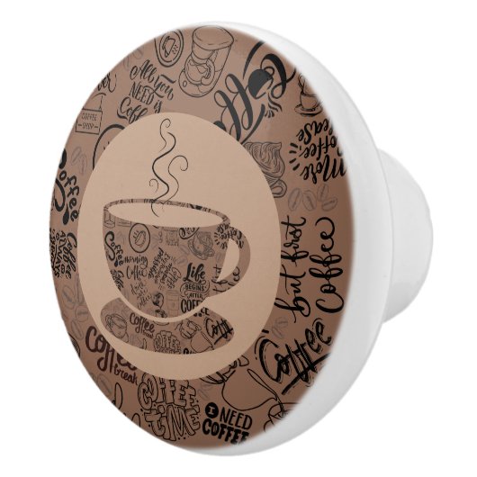 Donkere koffie keramische knop (Rechts)