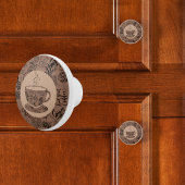 Donkere koffie keramische knop