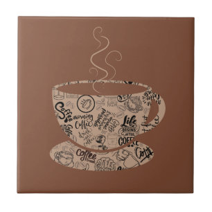 Donkere koffie tegeltje