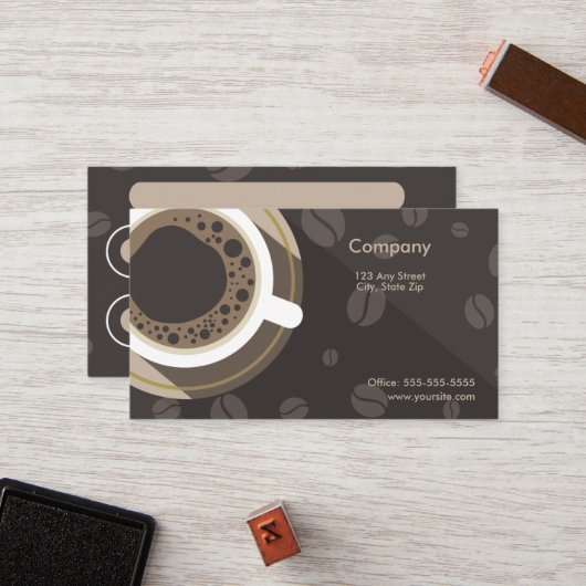 Donkere koffiewinkel, Kaart met logo's Klantenkaartje (Voorkant / Achterkant in situ)