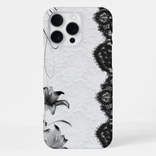 Donkere Kokette Bloemenslak iPhone Hoesje (Achterkant)