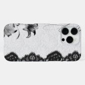 Donkere Kokette Bloemenslak iPhone Hoesje (Achterkant horizontaal)