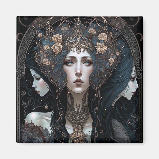 Donkere koningin Fantasy Art Magneet (Voorkant)