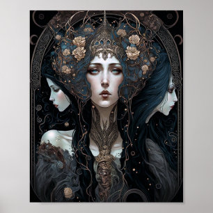 Donkere koningin Fantasy Art Poster