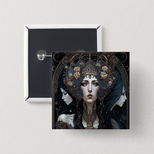 Donkere koningin Fantasy Art Vierkante Button 5,1 Cm (Voorkant /achterkant)