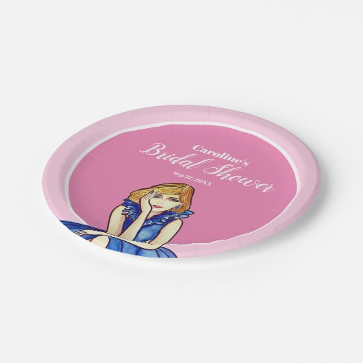 Donkere Koningsblauwe Cocktailjurk Mode-illustrati Papieren Bordje (Gekanteld)