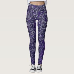 Donkere koninklijke Paarse Rusted Metal Texture Ab Leggings