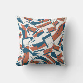 Donkere koraal turquoise schuine stukken MCM look  Kussen