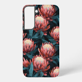 Donkere koraal vet protea bloem stoer samsung galaxy hoesje