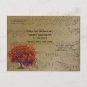 Donkere koraalbladstructuur Bewaar datum Aankondigingskaart (Achterkant)