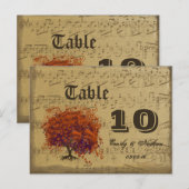 Donkere Koraalhart Blad Boom Tafel Nummer Briefkaart (Voorkant / Achterkant)
