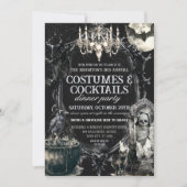 Donkere  kostuums en cocktails Halloween Kaart (Voorkant)