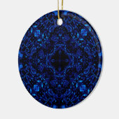 Donkere kristal 1 blauw keramisch ornament (Links)