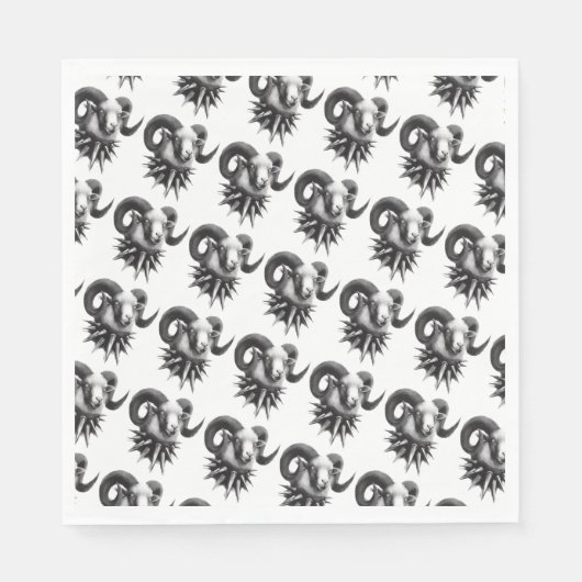 Donkere kunst servetten Gothic Goat Art door Missm (Voorkant)