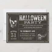 Donkere  label Skulls Halloween Party Kaart (Voorkant)