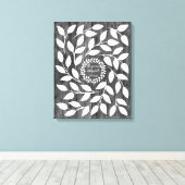 Donkere Laurel - 50 Handtekening Canvas Guest Book Afdruk (Insitu (Houten vloer))