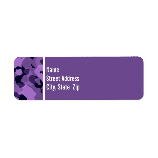 Donkere Lavendel Camo; Gepersonaliseerd Etiket (Voorkant)
