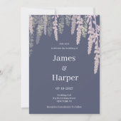 Donkere lavendel roze munt elegante bloemenbruilof kaart (Voorkant)