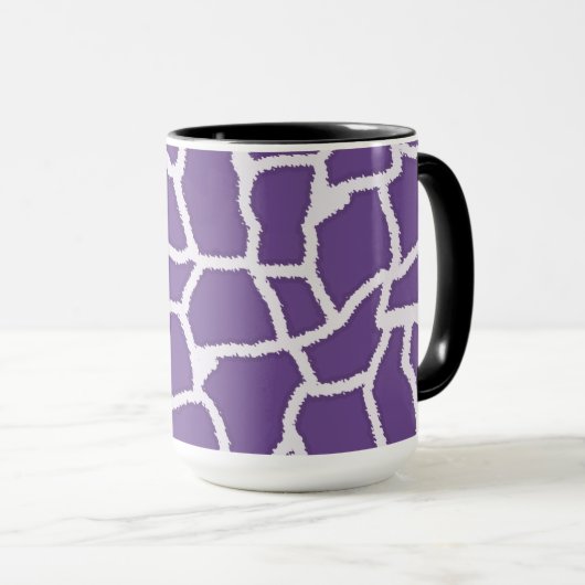 Donkere lavender Giraffe afdrukken; Retro Chalkboa Mok (Voorkant rechts)