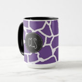Donkere lavender Giraffe afdrukken; Retro Chalkboa Mok (Voorkant links)