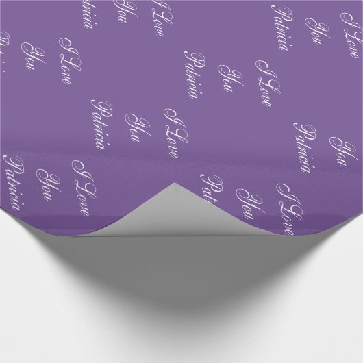 Donkere lavender Violet Aangepaste naam waar ik va Cadeaupapier (Hoek)