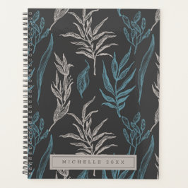 Donkere  Leaves Brown Modern Personalized Planner