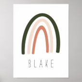 Donkere leeftijd/Terracotta Rainbow Name Nursery D Poster (Voorkant)