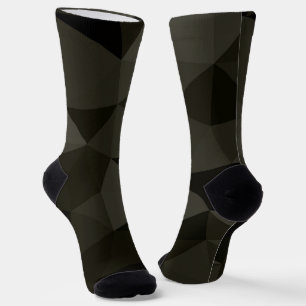 Donkere leger grijs bruin zwart geometrisch mesh p sokken