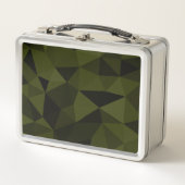 Donkere legergroene zwarte geometrische maaspatron (Voorkant)