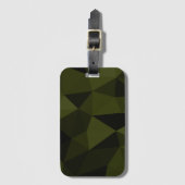 Donkere legergroene zwarte geometrische maaspatron bagagelabel (Voorkant (verticaal))