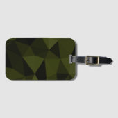 Donkere legergroene zwarte geometrische maaspatron bagagelabel (Voorkant (horizontaal))