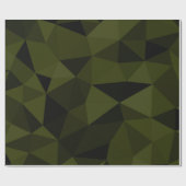 Donkere legergroene zwarte geometrische maaspatron cadeaupapier (Vlak)