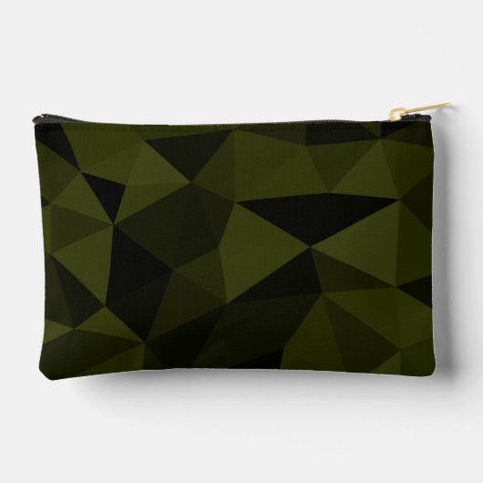 Donkere legergroene zwarte geometrische maaspatron etui (Achterkant)