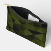 Donkere legergroene zwarte geometrische maaspatron etui (Open)