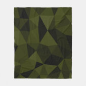 Donkere legergroene zwarte geometrische maaspatron fleece deken (Voorkant)