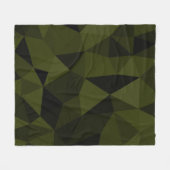 Donkere legergroene zwarte geometrische maaspatron fleece deken (Voorkant (Horizontaal))