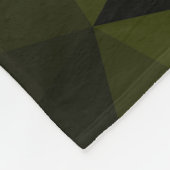 Donkere legergroene zwarte geometrische maaspatron fleece deken (Hoek)