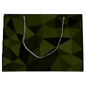 Donkere legergroene zwarte geometrische maaspatron groot cadeauzakje (Voorkant)